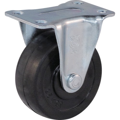 プレート式ゴムキャスター固定65径