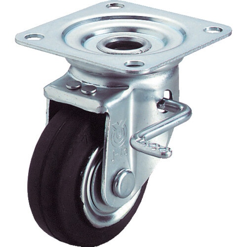 産業用キャスターダブルS付自在車130径ゴム車輪