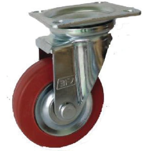 プレス製自在金具付赤ゴム車75φ