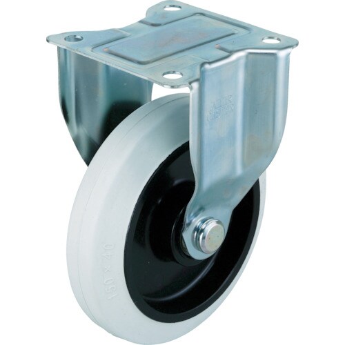 エアーキャスター(固定車)150mmホワイトゴム車