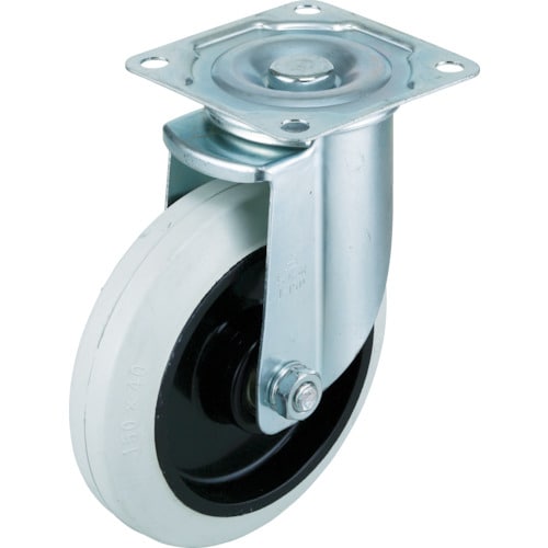 エアーキャスター(自在車)150mmホワイトゴム車