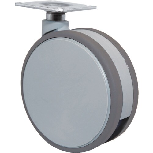 プレート式双輪キャスター130径自在