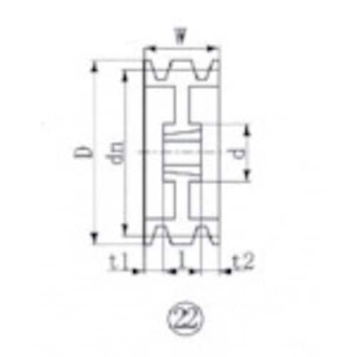 ブッシングプーリー SPB 300mm 溝数3