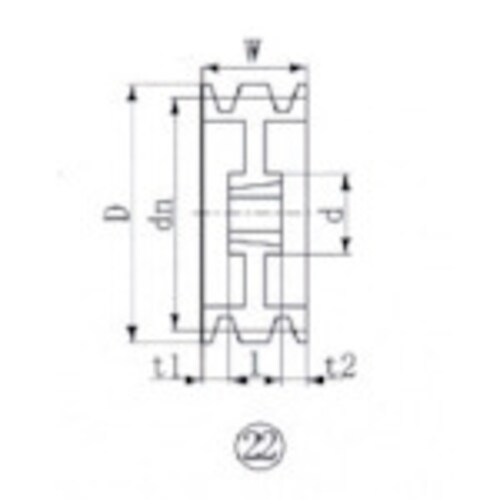 ブッシングプーリー SPZ 224mm 溝数3