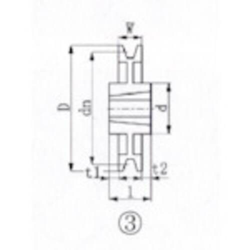 ブッシングプーリー SPZ 280mm 溝数1
