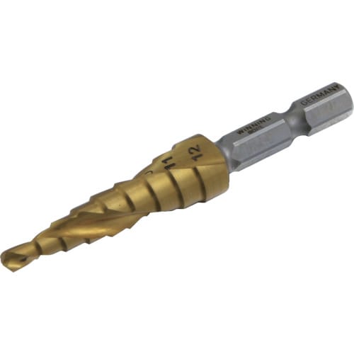 ステップドリルピラミッドドリル4−12mm チタン