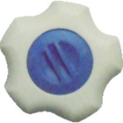 フィットノブ M10本体/白キャップ/青(5個入)