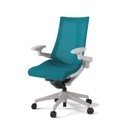 アクト可動肘プレーンメッシュ樹脂脚Sブルー