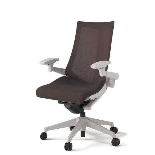 アクト可動肘プレーンメッシュ樹脂脚Cブラウン