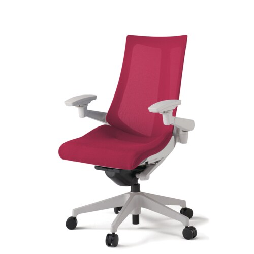 アクト可動肘プレーンメッシュ樹脂脚Rレッド