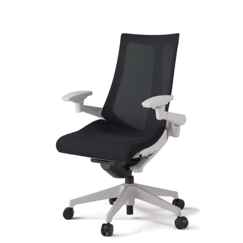 アクト可動肘プレーンメッシュ樹脂脚ブラック