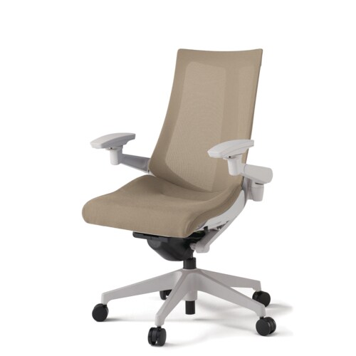 アクト可動肘プレーンメッシュ樹脂脚Sイエロー