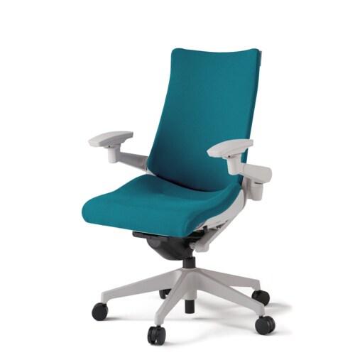 アクト可動肘プレーンクロス樹脂脚Sブルー