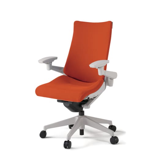 アクト可動肘プレーンクロス樹脂脚アンバーオレンジ