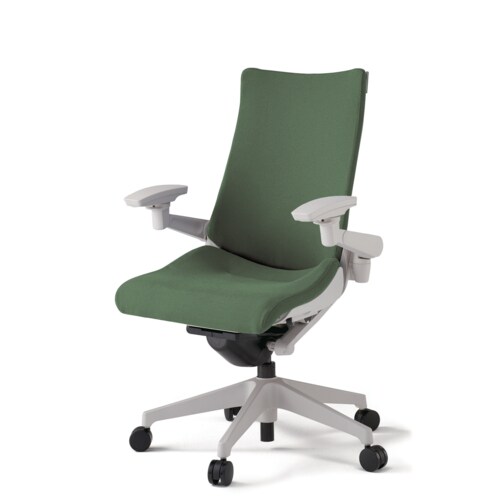 アクト可動肘プレーンクロス樹脂脚Iグリーン