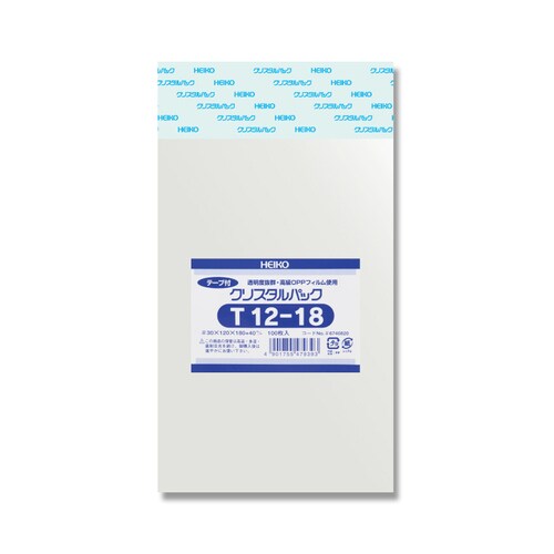 ポリ袋 クリスタルパックT12テープ付100枚×6