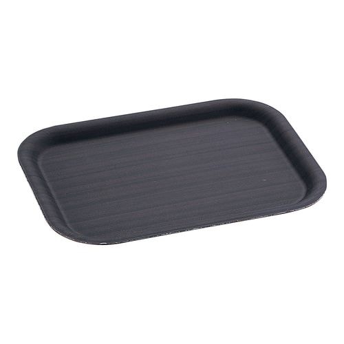 木目樹脂カフェトレイ ダークブラウン 中