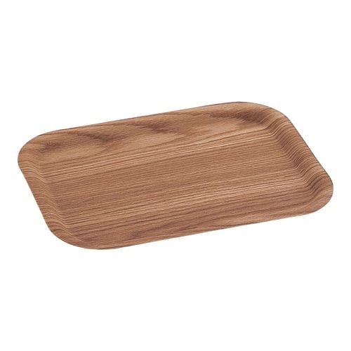 木目樹脂カフェトレイ ナチュラル 小