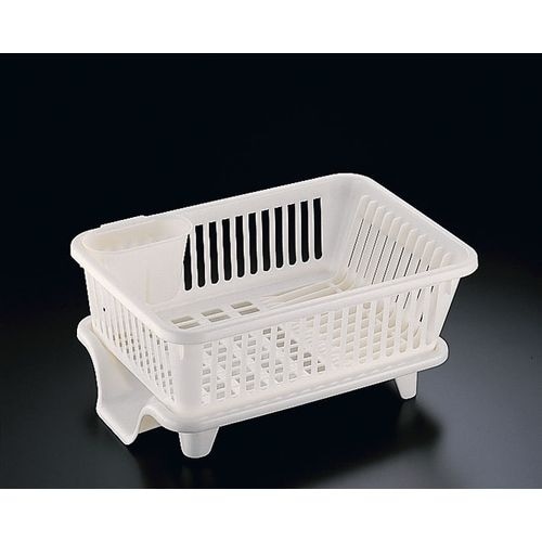 皿立て水切りかご ヨコ型 No.2 (箸立て付)