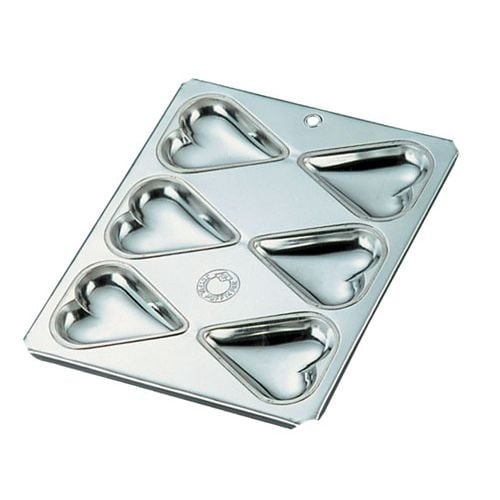 ブリキ マフィン型 ハート型 6カップ