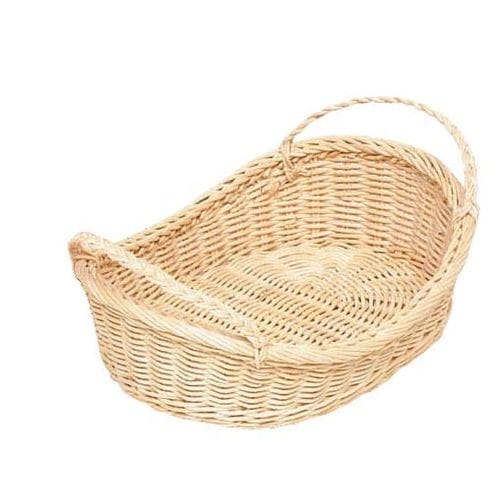 籐 舟型かご 耳付 中