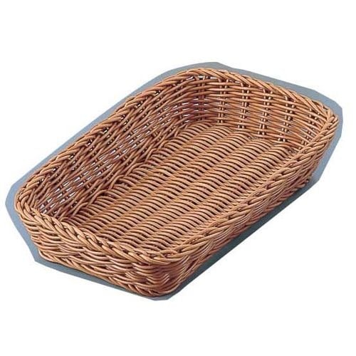 樹脂バスケット 角長 91−006B 20cm 茶