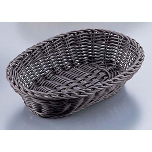 樹脂バスケット 小判 91−008C 30 こげ茶