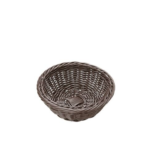 樹脂バスケット 丸型 こげ茶 91−080C