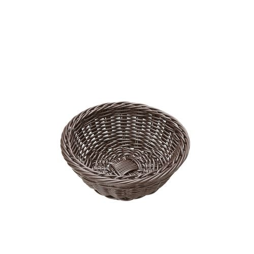 樹脂バスケット 丸型 こげ茶 91−078C