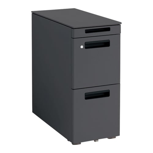 GTワゴン3段ペントレー引出付スリムシリンダー黒