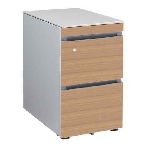 GXワゴン3段ペントレー引出付シリンダー銀P2