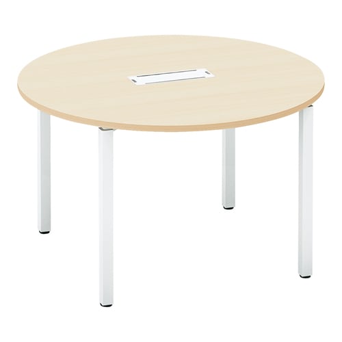 ワークフィット円M配線箱付A脚W120D120白N