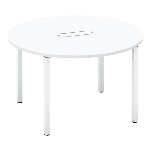 ワークフィット円M配線箱付A脚W120D120白W