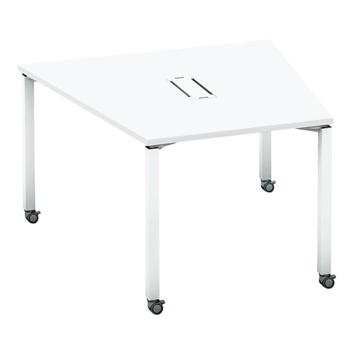 ワークフィット台M配線箱付C脚122118.5白W