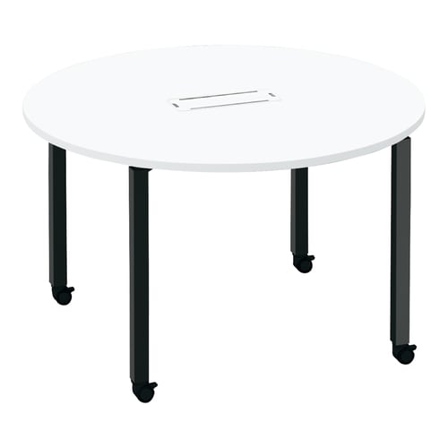 ワークフィット円M配線箱付C脚W120D120黒W