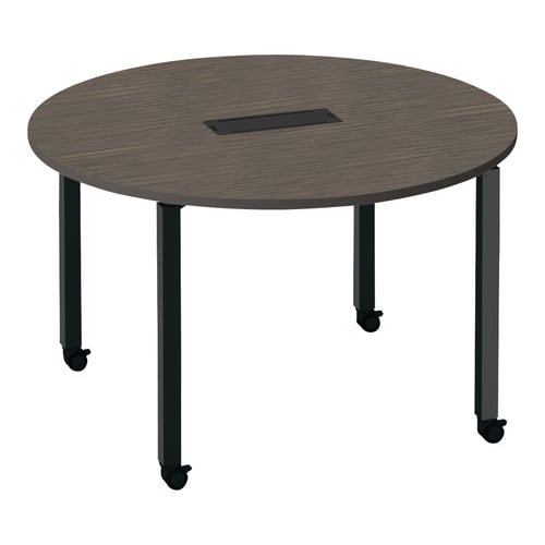 ワークフィット円M配線箱付C脚W120D120黒B