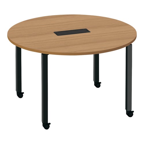 ワークフィット円M配線箱付C脚W120D120黒M