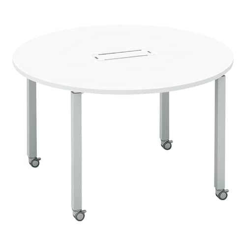 ワークフィット円M配線箱付C脚W120D120銀W