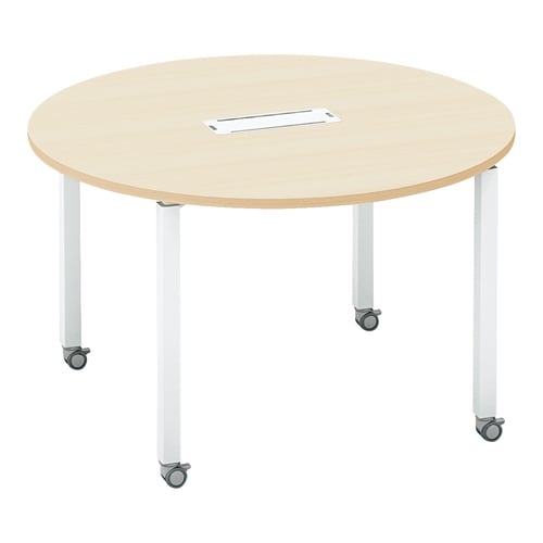 ワークフィット円M配線箱付C脚W120D120白N