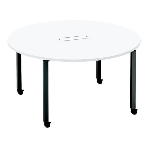 ワークフィット円M配線箱付C脚W140D140黒W