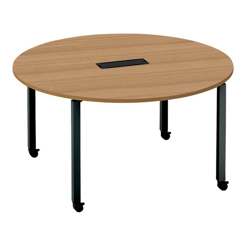 ワークフィット円M配線箱付C脚W140D140黒M