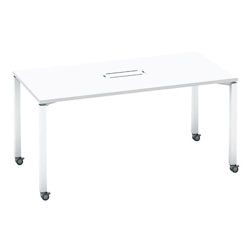 ワークフィット角M配線箱付C脚W150D75白W