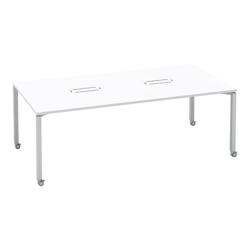 ワークフィット角M配線箱付C脚W210D105銀W