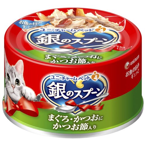 銀のスプーン缶まぐろかつお節入70g×48