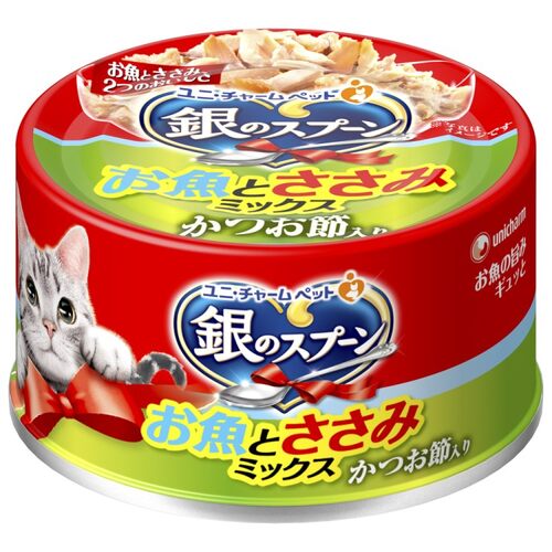 銀のスプーン缶ささみかつお節70g