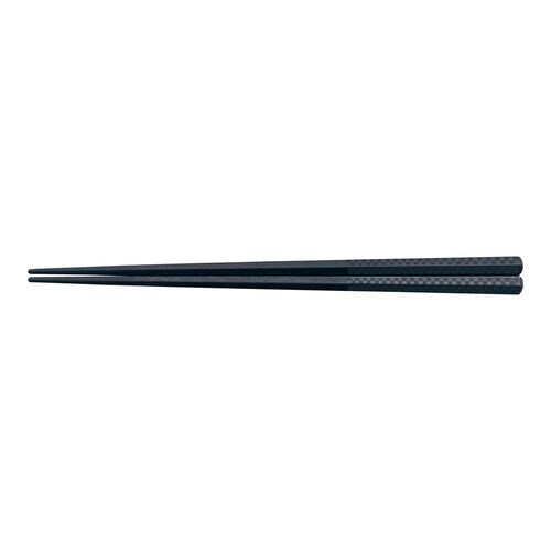 PBTチェック五角箸(10膳入) 黒 21cm