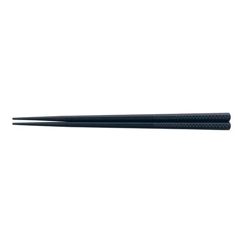 PBTチェック六角箸(10膳入) 黒 22.5cm