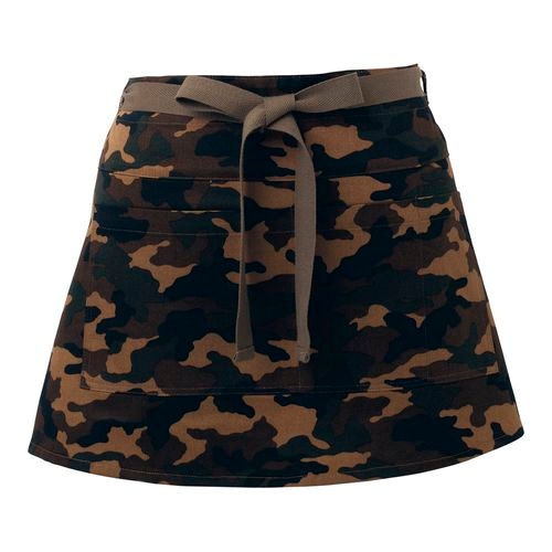 腰下ショートエプロン カモフラ 茶