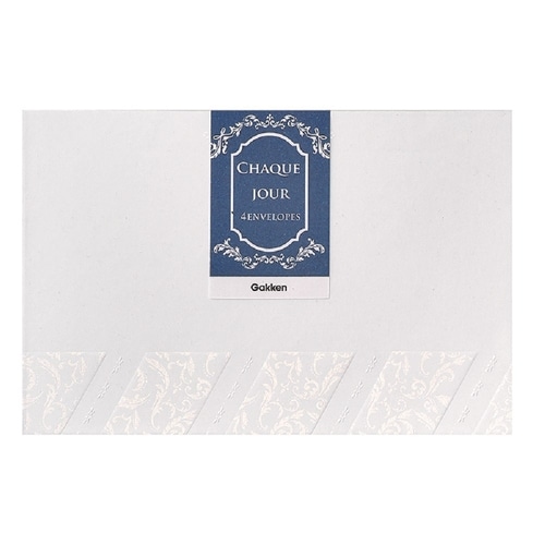 封筒 パールエンボス対封筒 ネイビー 4枚入×5