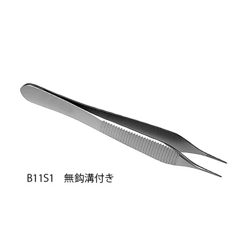 マイクロピンセット(マイクロ・アドソン)無鈎溝付き